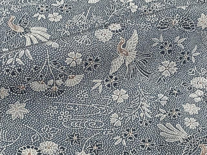 平和屋着物▽上質な小紋　単衣　作家物　鳳凰花蝶文　正絹　逸品　CAAT6570xi