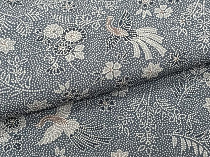 平和屋着物▽上質な小紋　単衣　作家物　鳳凰花蝶文　正絹　逸品　CAAT6570xi