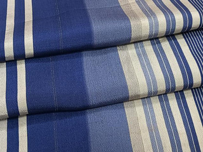 平和屋着物▽上質なお召　単衣　縞　正絹　逸品　CAAT6571xi