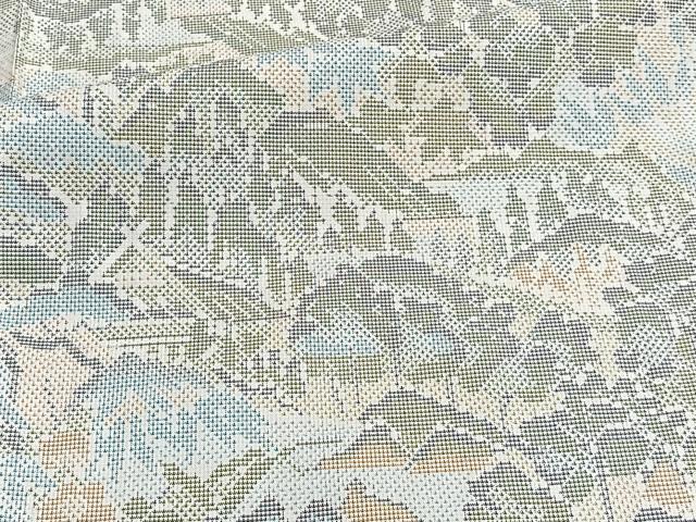平和屋着物▽本場大島紬 単衣 9マルキ 風景文 正絹 逸品 CAAT6573xi