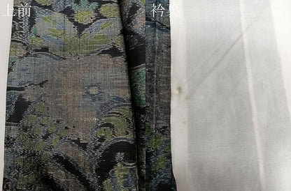 平和屋着物▽上質な紬 単衣 花唐草文 正絹 逸品 CAAT6575xi
