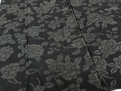 平和屋着物▽上質な紬 単衣 草花文 正絹 逸品 未使用 CAAT6576xi