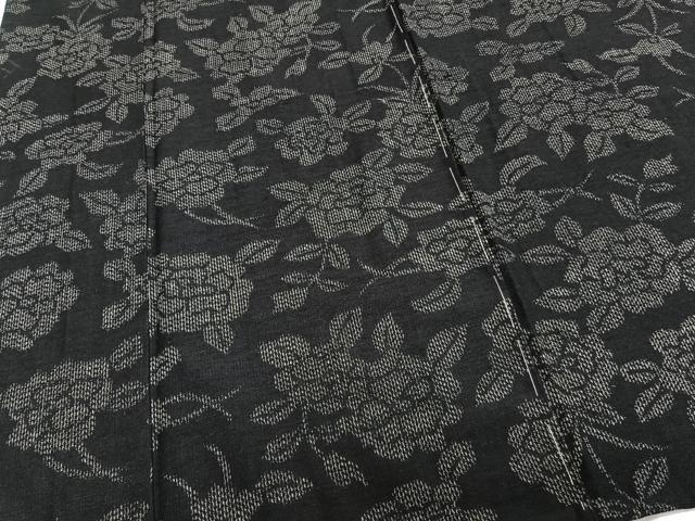 平和屋着物▽上質な紬 単衣 草花文 正絹 逸品 未使用 CAAT6576xi