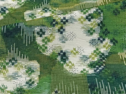 平和屋着物▽上質な紬 単衣 草花文 正絹 逸品 CAAT6577xi