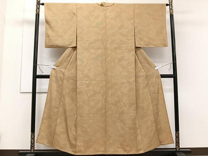 平和屋着物▽上質な小紋 単衣 地紙草花文 正絹 逸品 CAAT6580xi