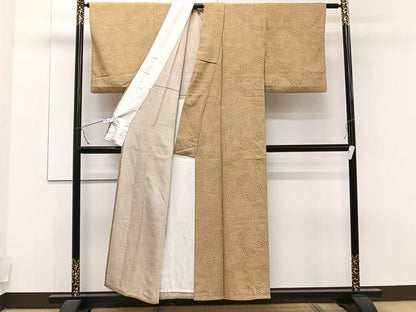 平和屋着物▽上質な小紋 単衣 地紙草花文 正絹 逸品 CAAT6580xi