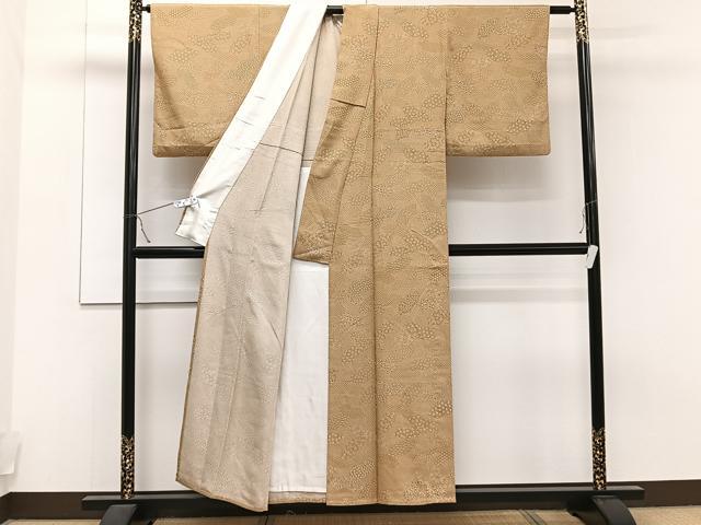 平和屋着物▽上質な小紋 単衣 地紙草花文 正絹 逸品 CAAT6580xi