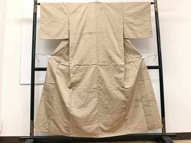 平和屋着物▽上質な紬 単衣 抽象文 正絹 逸品 CAAT6581xi
