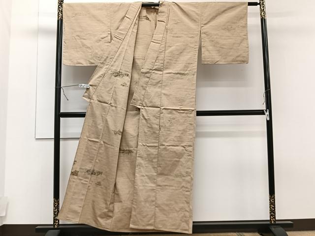 平和屋着物▽上質な紬 単衣 抽象文 正絹 逸品 CAAT6581xi