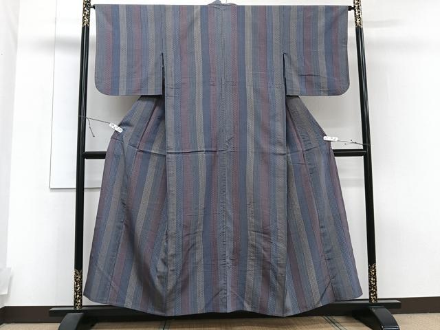 平和屋着物▽上質な小紋　単衣　間道　正絹　逸品　CAAT6587xi