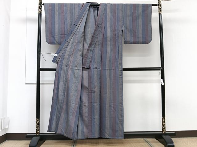 平和屋着物▽上質な小紋　単衣　間道　正絹　逸品　CAAT6587xi