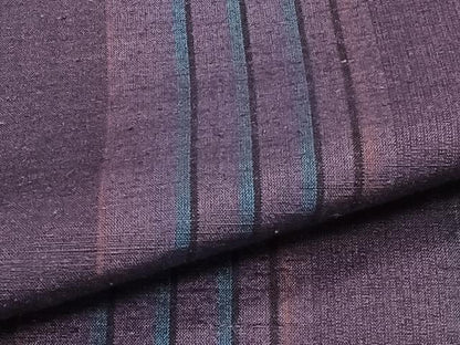 平和屋着物▽上質な紬 単衣 縞 正絹 逸品 未使用 CAAT6589xi