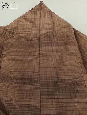 平和屋着物▽上質な紬 単衣 横段文 正絹 逸品 CAAT6593xi
