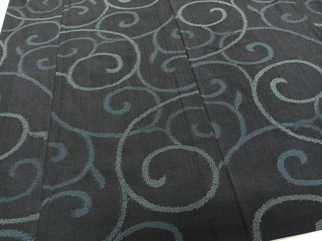 平和屋着物▽本塩沢 単衣 唐草文 正絹 逸品 CAAT6594xi