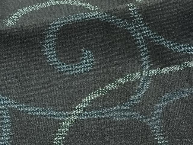 平和屋着物▽本塩沢 単衣 唐草文 正絹 逸品 CAAT6594xi