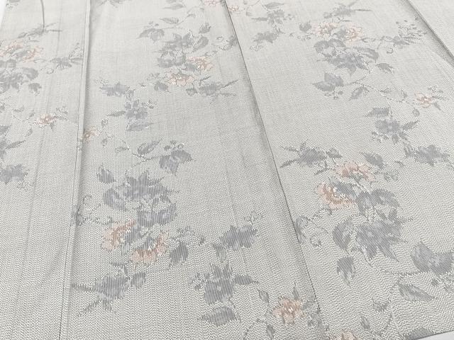 平和屋着物▽上質な紬 単衣 枝花文 正絹 逸品 CAAT6596xi