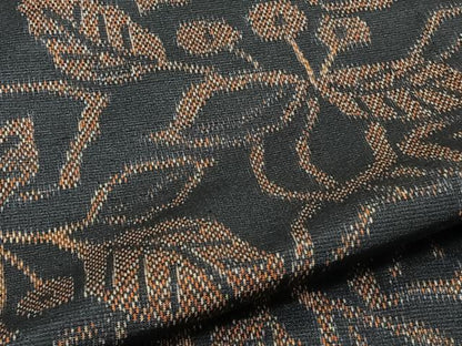 平和屋着物▽上質な紬 単衣 草花文 正絹 逸品 CAAT6598xi