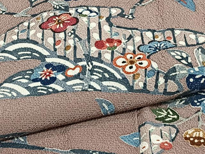 平和屋着物▽上質な小紋 単衣 型染め 花蝶文 正絹 逸品 CAAT6600xi