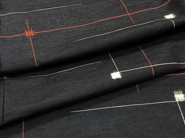 平和屋着物▽上質な紬 単衣 抽象文 正絹 逸品 CAAT6602xi