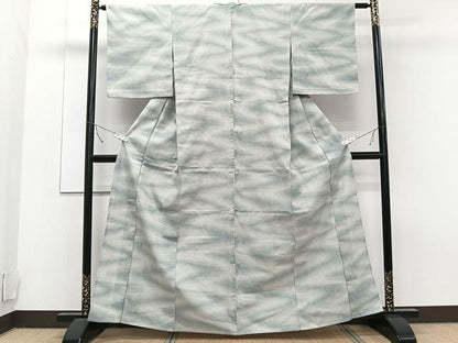 平和屋着物▽上質な紬 単衣 流水文 正絹 逸品 CAAT6604xi