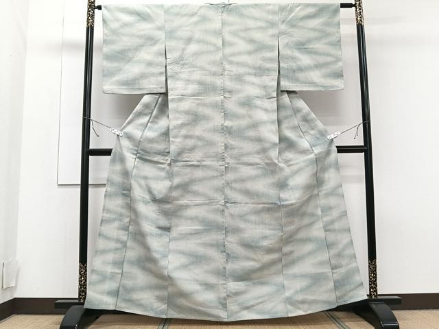 平和屋着物▽上質な紬 単衣 流水文 正絹 逸品 CAAT6604xi