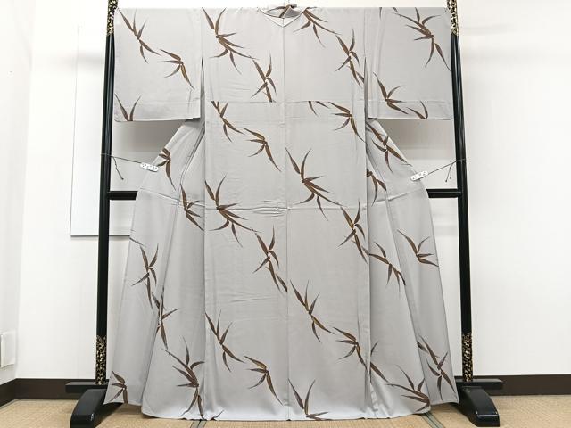 平和屋着物▽上質な小紋 単衣 笹文 金彩 正絹 逸品 CAAT6605xi