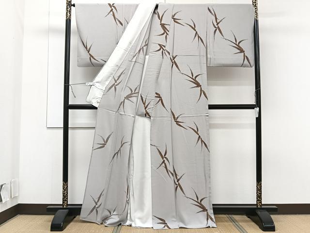 平和屋着物▽上質な小紋 単衣 笹文 金彩 正絹 逸品 CAAT6605xi