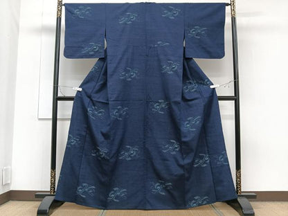 平和屋着物▽上質な紬 単衣 束ね熨斗文 正絹 逸品 CAAT6610xi