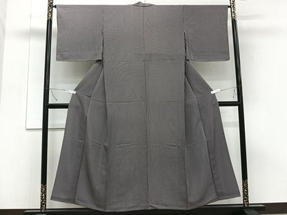 平和屋着物▽上質な小紋 単衣 縞 正絹 逸品 CAAT6612xi