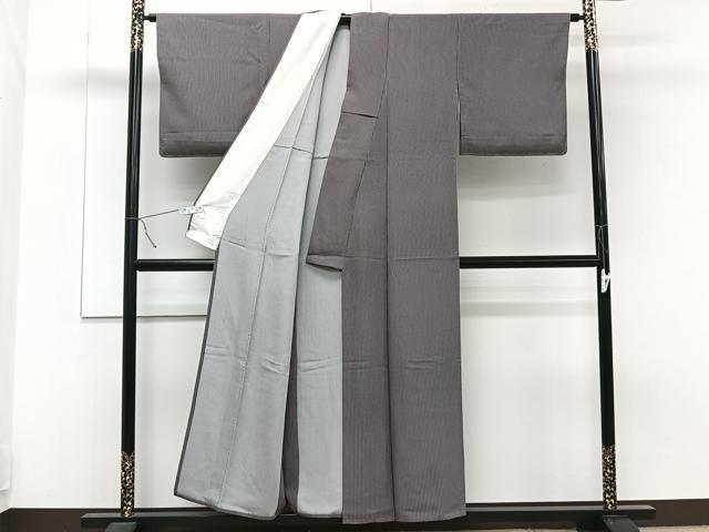 平和屋着物▽上質な小紋 単衣 縞 正絹 逸品 CAAT6612xi