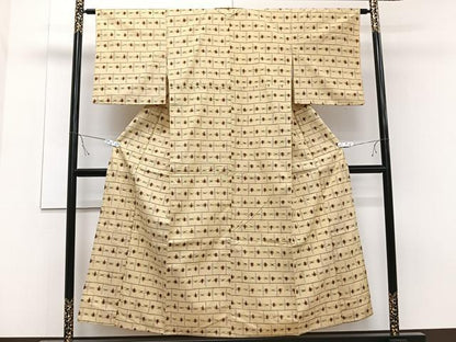 平和屋着物▽上質な紬 単衣 琉球絣文様 正絹 逸品 CAAT6617xi