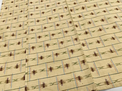 平和屋着物▽上質な紬 単衣 琉球絣文様 正絹 逸品 CAAT6617xi