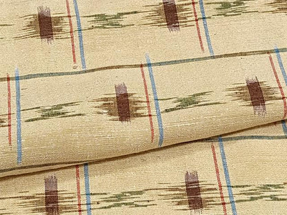 平和屋着物▽上質な紬 単衣 琉球絣文様 正絹 逸品 CAAT6617xi