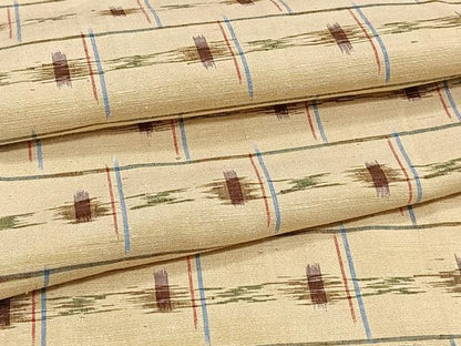 平和屋着物▽上質な紬 単衣 琉球絣文様 正絹 逸品 CAAT6617xi