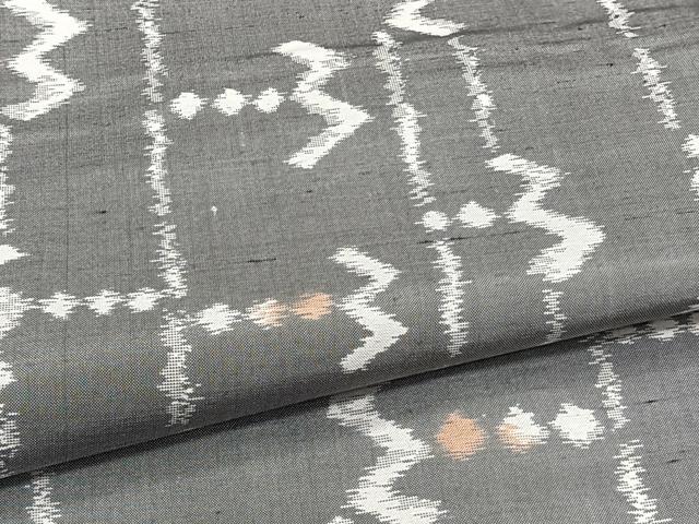 平和屋着物▽上質な紬 単衣 幾何学文 正絹 逸品 CAAT6618xi