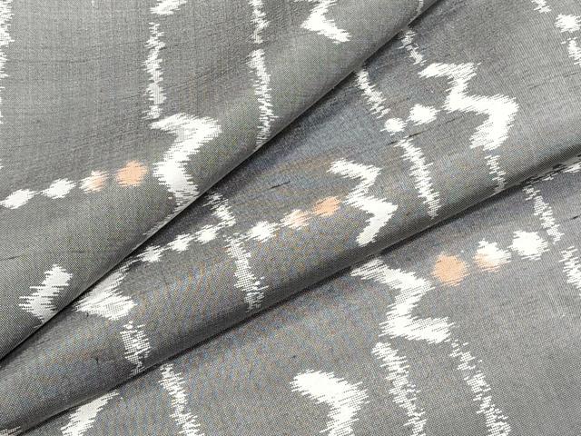 平和屋着物▽上質な紬 単衣 幾何学文 正絹 逸品 CAAT6618xi