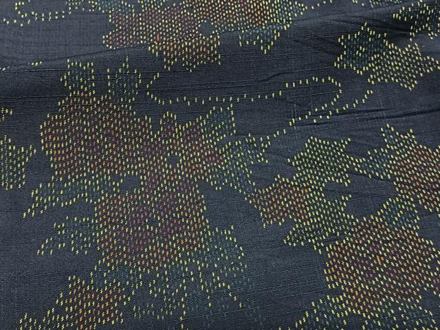 平和屋着物▽上質な紬 単衣 草花文 正絹 逸品 CAAT6620xi