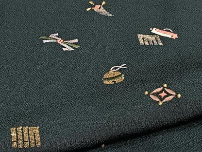 平和屋着物■訪問着　総刺繍　宝尽くし文　金糸　鬼しぼ縮緬　胴抜き仕立て　正絹　逸品　CABJ2977ev
