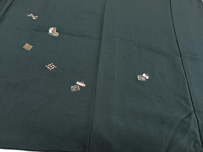 平和屋着物■訪問着　総刺繍　宝尽くし文　金糸　鬼しぼ縮緬　胴抜き仕立て　正絹　逸品　CABJ2977ev