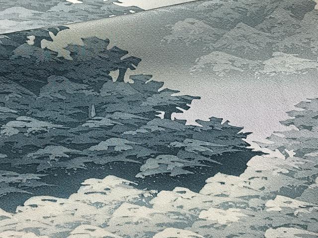 平和屋着物▽訪問着　単衣　作家物　遠山文　暈し染め　正絹　逸品　CAAT6623xi