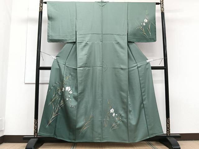 平和屋着物▽訪問着 単衣 草花文 金銀彩 正絹 逸品 CAAT6625xi