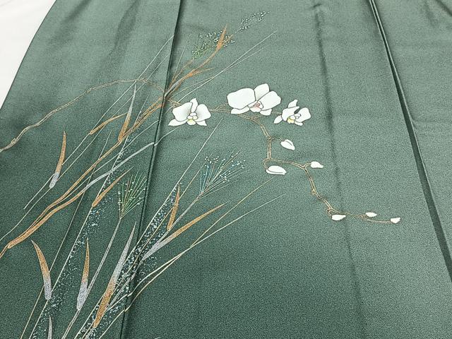 平和屋着物▽訪問着 単衣 草花文 金銀彩 正絹 逸品 CAAT6625xi