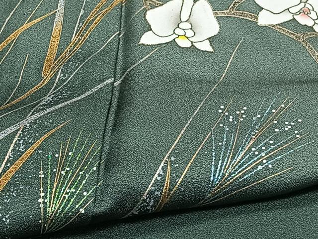 平和屋着物▽訪問着 単衣 草花文 金銀彩 正絹 逸品 CAAT6625xi