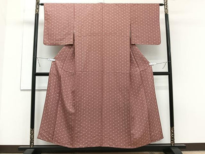 平和屋着物▽上質な小紋 単衣 麻の葉文 正絹 逸品 CAAT6626xi