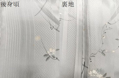 平和屋着物▽上質な小紋 単衣 作家物 手描き 葡萄蔦の葉文 正絹 逸品 CAAT6628xi