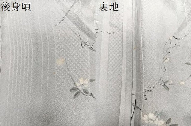 平和屋着物▽上質な小紋 単衣 作家物 手描き 葡萄蔦の葉文 正絹 逸品 CAAT6628xi