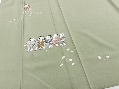 平和屋着物▽訪問着 単衣 友禅 童子 正絹 逸品 CAAT6629xi