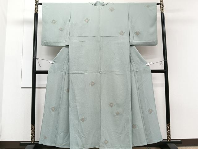 平和屋着物▽中国三大刺繍　スワトウ刺繍　訪問着　単衣　総刺繍　花菱文　やまと誂製　正絹　逸品　CAAT6631xi