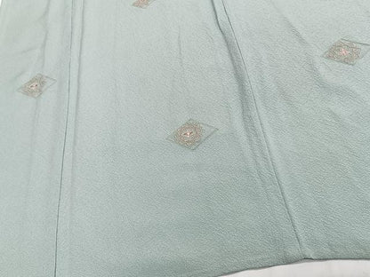 平和屋着物▽中国三大刺繍　スワトウ刺繍　訪問着　単衣　総刺繍　花菱文　やまと誂製　正絹　逸品　CAAT6631xi