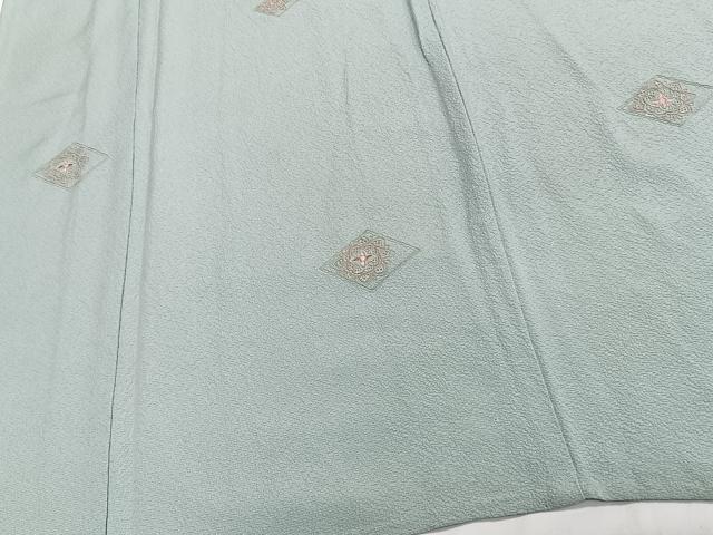 平和屋着物▽中国三大刺繍　スワトウ刺繍　訪問着　単衣　総刺繍　花菱文　やまと誂製　正絹　逸品　CAAT6631xi